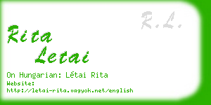 rita letai business card